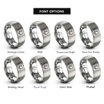 font options for inside engraving on grey class iii rings