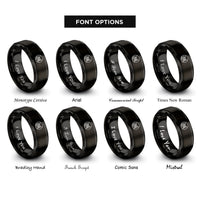 font options for inside engraving on black class v rings