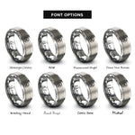 font options for inside engraving on silver class v rings
