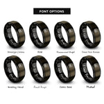 font options for inside engraving on gunmetal & black class v rings