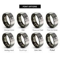 font options for inside engraving on gunmetal & grey class v rings