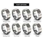 font options for inside engraving on grey classic anchor rope rings