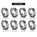 font options for inside engraving on gray classic honeycomb rings