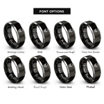 font options for inside engraving on black & gray classic human skull rings
