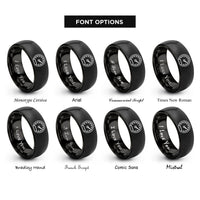 font options for inside engraving on black classic speedometer rings