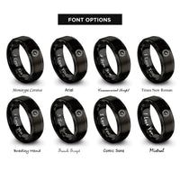 font options for inside engraving on black classic speedometer rings