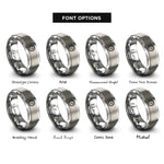 font options for inside engraving on silver classic speedometer rings