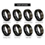 font options for inside engraving on gunmetal & black classic speedometer rings