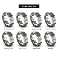 font options for inside engraving on grey claves crossed pair rings