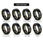 font options for inside engraving on gunmetal & blue claw gripper rings