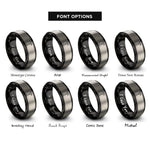 font options for inside engraving on black & grey claw hammer rings