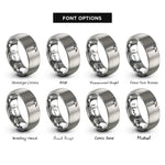 font options for inside engraving on silver claw hammer rings