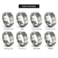 font options for inside engraving on silver claw hammer rings