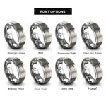 font options for inside engraving on silver claw hammer rings