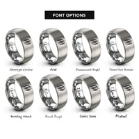 font options for inside engraving on gray claw marks rings