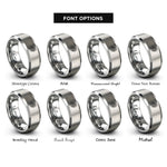 font options for inside engraving on gray claw marks rings