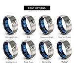 font options for inside engraving on blue & grey clay crosshair rings