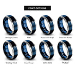 font options for inside engraving on blue & grey clay crosshair rings