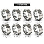 font options for inside engraving on grey clay crosshair rings