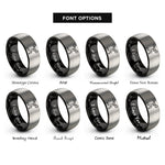 font options for inside engraving on black & grey clean jerk rings