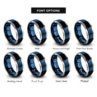 font options for inside engraving on blue & grey clean jerk rings