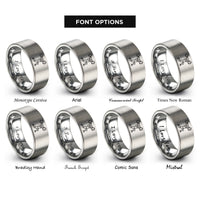 font options for inside engraving on gray clean jerk rings