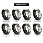 font options for inside engraving on black & gray cleaver rings