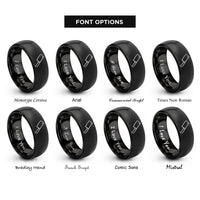 font options for inside engraving on black cleaver rings