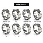 font options for inside engraving on gray cleaver rings