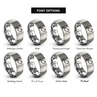 font options for inside engraving on gray cleaver rings