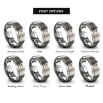 font options for inside engraving on gray cleaver rings