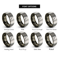 font options for inside engraving on gunmetal & grey cleaver rings