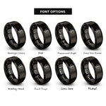 font options for inside engraving on black clef treble rings