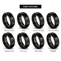 font options for inside engraving on black clef treble rings