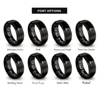 font options for inside engraving on black cliff lighthouse rings