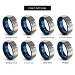 font options for inside engraving on blue & gray climber rope rings