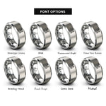 font options for inside engraving on gray climber rope rings