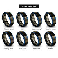 font options for inside engraving on gunmetal & blue climber rope rings