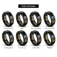 font options for inside engraving on gunmetal & blue climber rope rings