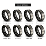 font options for inside engraving on black & gray climbing crag rings