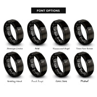 font options for inside engraving on black climbing crag rings