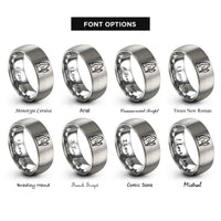 font options for inside engraving on grey climbing crag rings