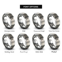 font options for inside engraving on gray climbing crag rings