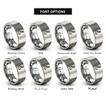 font options for inside engraving on gray clinch knot rings