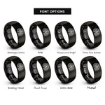 font options for inside engraving on black clinking beer mugs rings