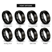 font options for inside engraving on black clinking beer mugs rings