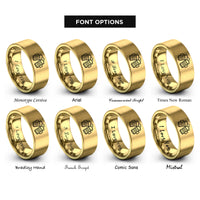 font options for inside engraving on gold clinking beer mugs rings
