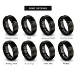 font options for inside engraving on black clinking champagne flutes rings