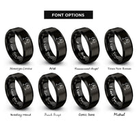 font options for inside engraving on black clinking wine glasses rings