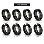font options for inside engraving on black & grey clipboard rings